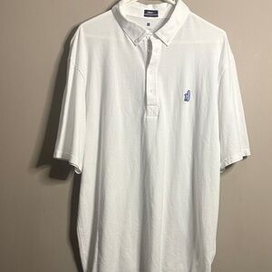 Johnnie-O White Polo Shirt Light Blue Logo XXL